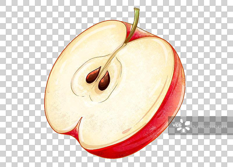 半个红苹果图片素材