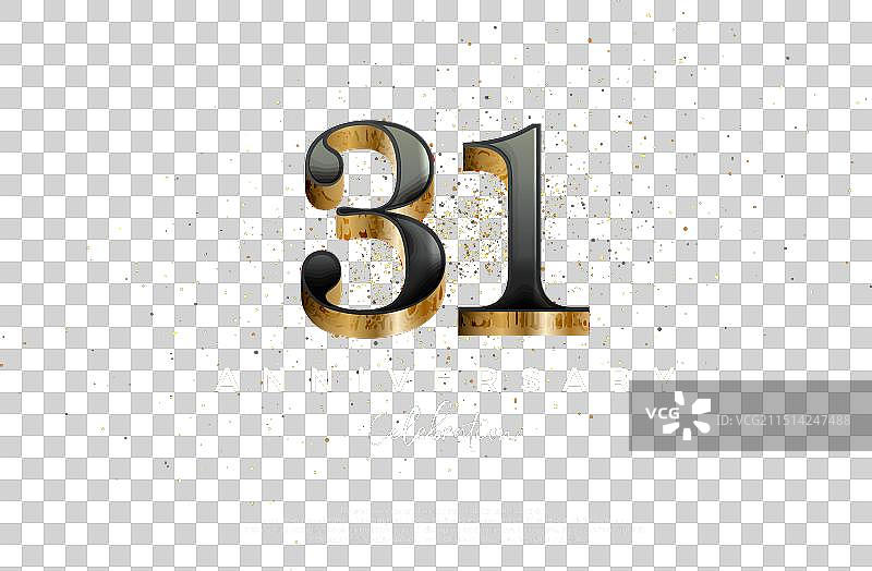 具有经典风格的豪华31周年纪念设计图片素材