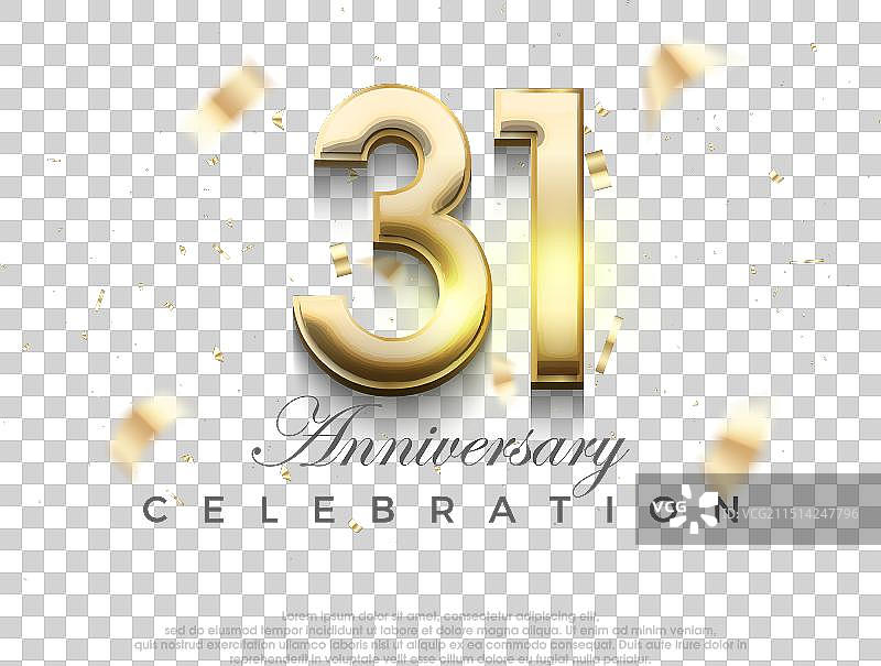 现代金色31周年高级设计图片素材