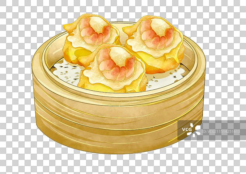广州美食虾仁烧麦图片素材