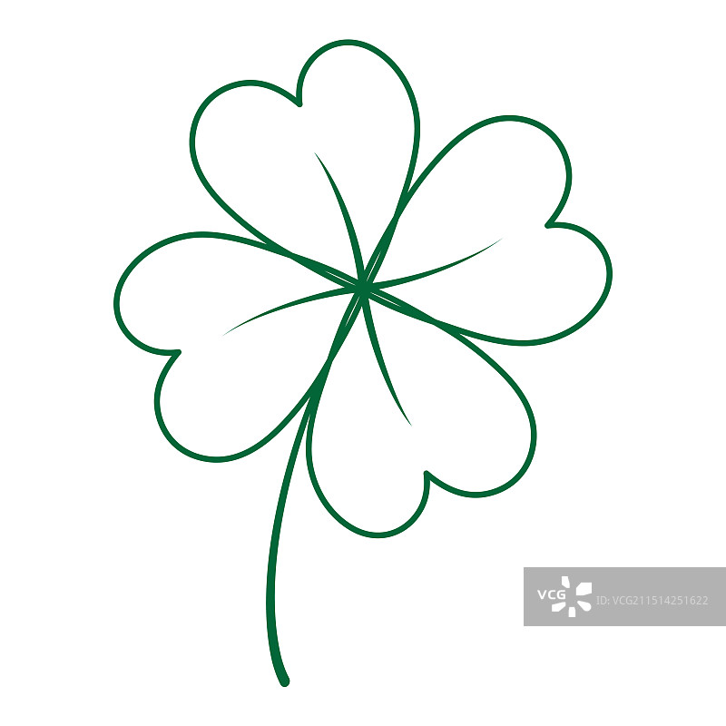 绿色四叶草轮廓图片素材