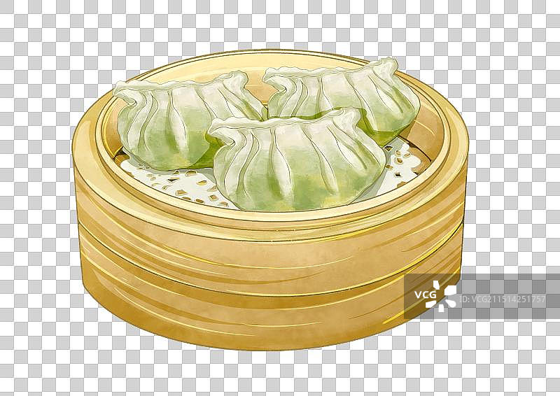 广州美食鲜虾韭菜饺子图片素材