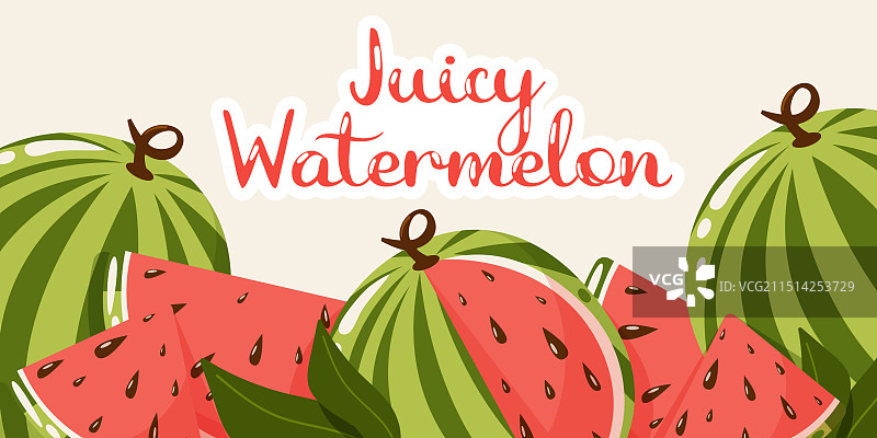 多汁西瓜夏季背景图片素材