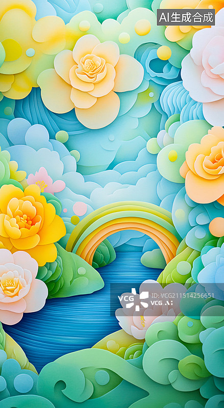 【AI数字艺术】中国风诗意云雾江山唯美风景山水节气插画图片素材