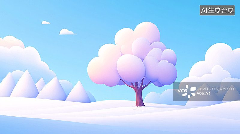 【AI数字艺术】立冬节气冬天森林大雪户外旅行节日场景插画图片素材