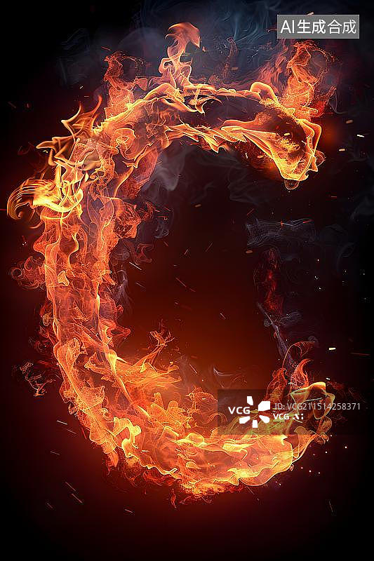 【AI数字艺术】火焰的大写字母 燃烧的大写字母图片素材