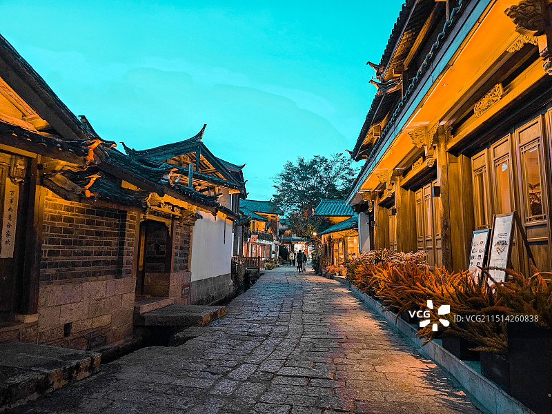 丽江古镇青橙街景图片素材