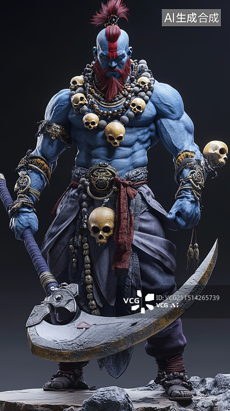 【AI数字艺术】中国四大名著西游记人物沙僧3D渲染图片素材