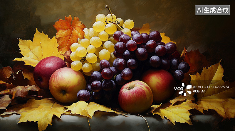 【AI数字艺术】丰收的季节，秋天的果实图片素材