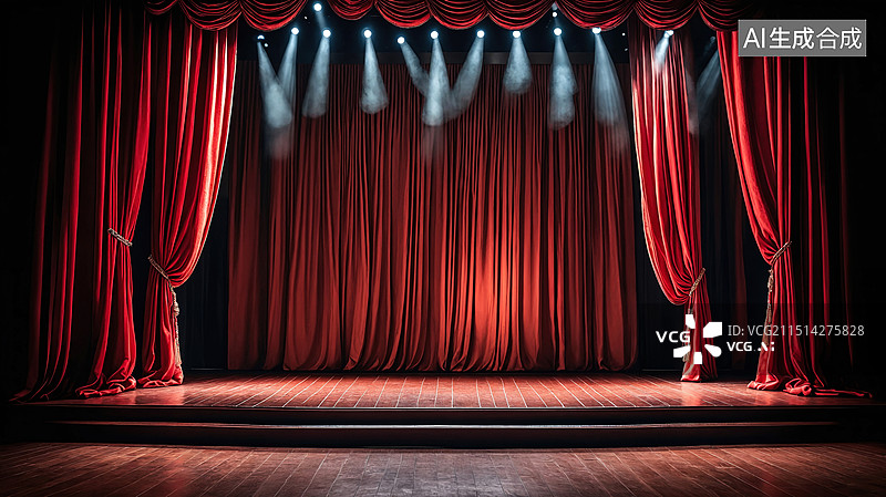 【AI数字艺术】戏剧舞台幕布图片素材