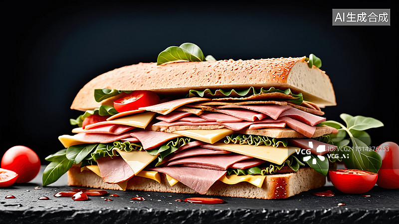 【AI数字艺术】巨无霸三明治图片素材
