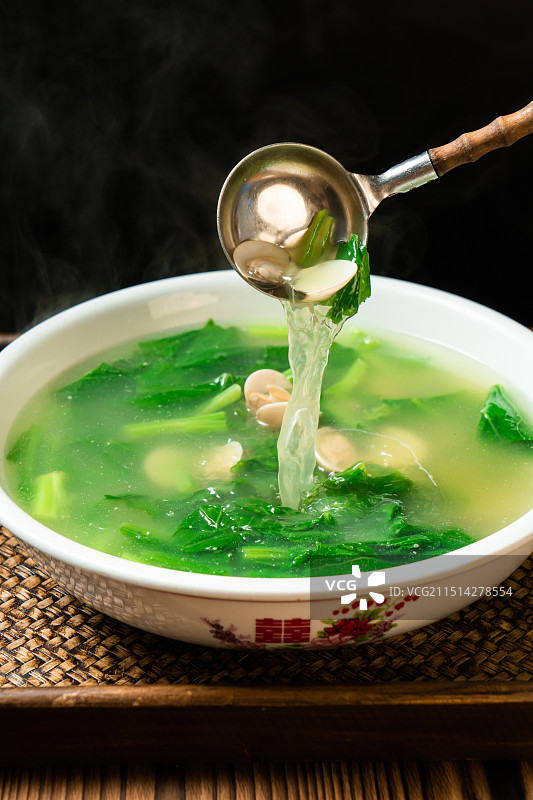 车螺芥菜汤图片素材
