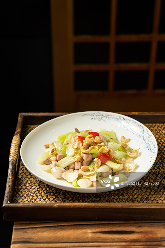 腰果西芹百合肉丁图片素材