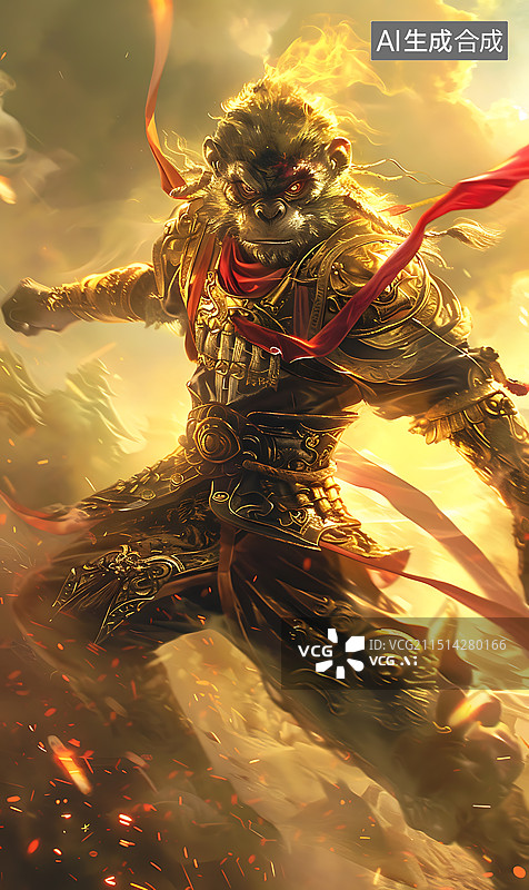 【AI数字艺术】孙悟空游戏场景背景图图片素材