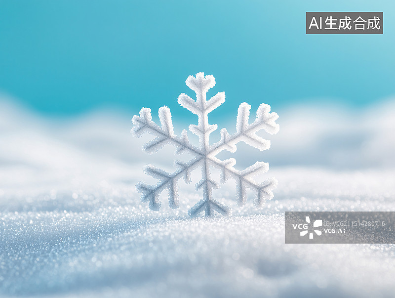 【AI数字艺术】雪花特写立冬节气大雪霜花细节美丽壁纸背景图片素材