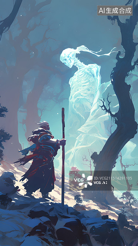 【AI数字艺术】孙悟空与白骨精图片素材