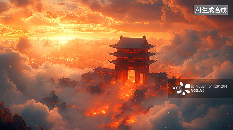 【AI数字艺术】中国神话游戏CG场景图片素材