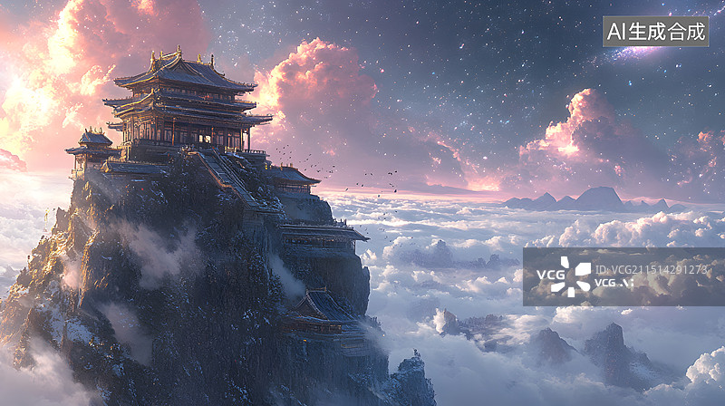 【AI数字艺术】中国神话游戏CG场景图片素材