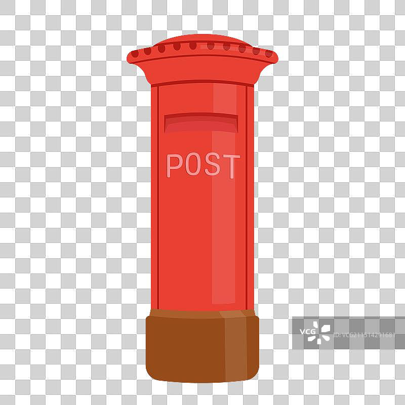 水彩风格的英国红色邮筒图片素材