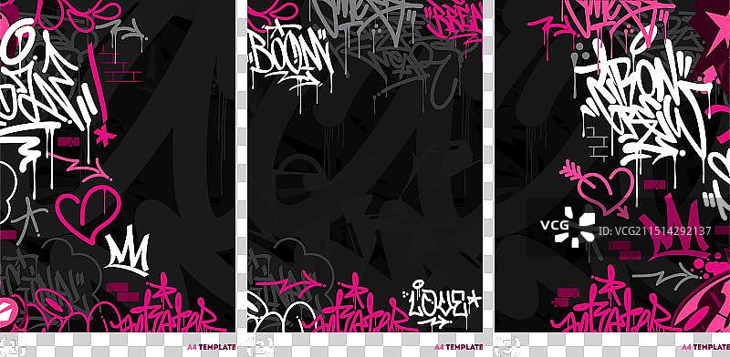 深粉色抽象街头嘻哈涂鸦图片素材