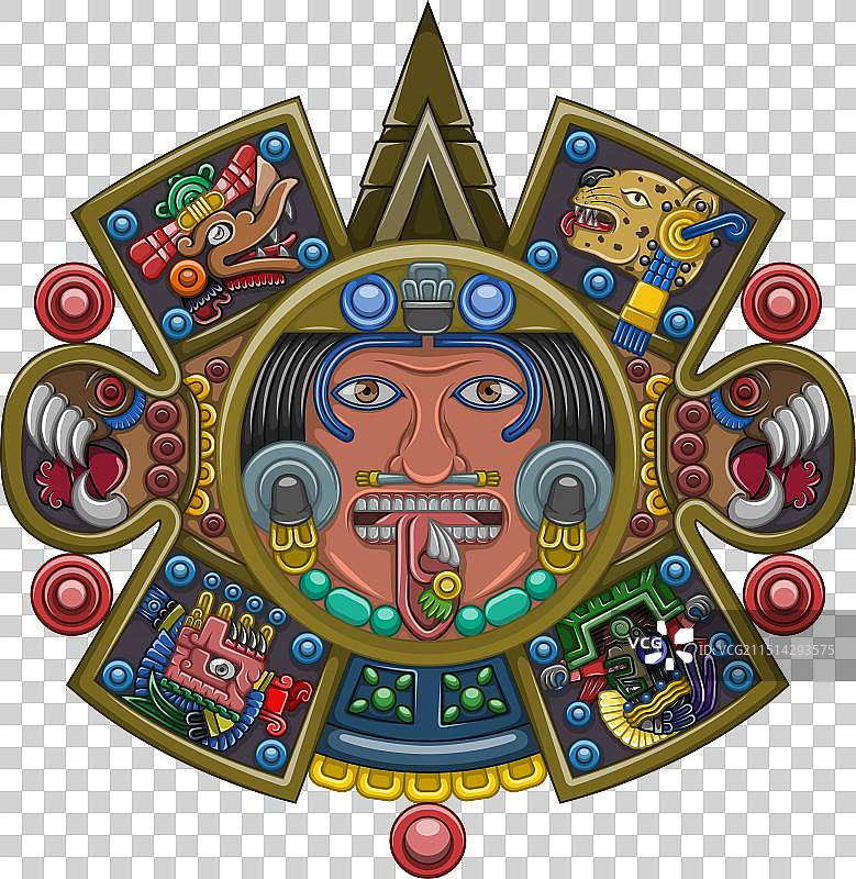 古代阿兹特克文明的太阳历图片素材