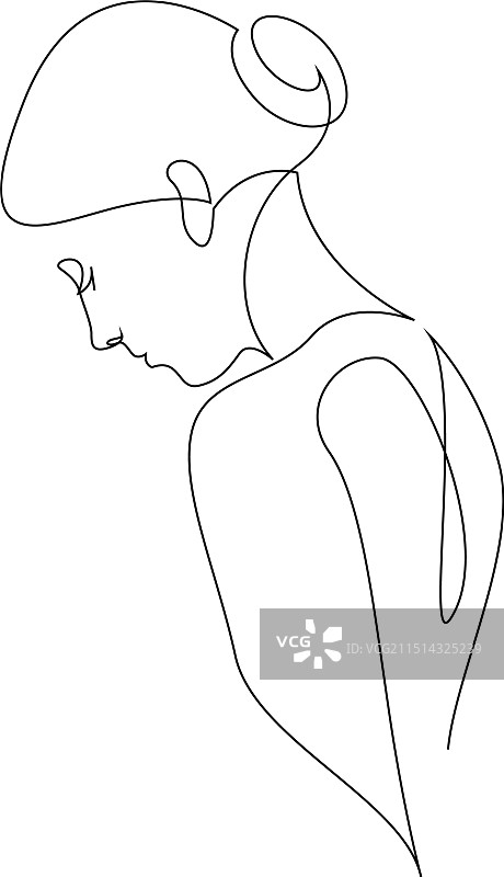 连续线条女性极简绘画图片素材