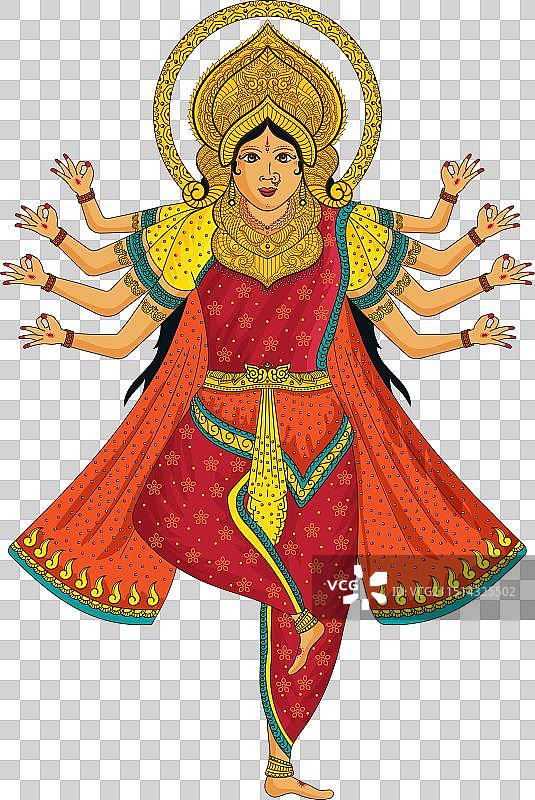 美丽的印度婆罗多舞女神图片素材