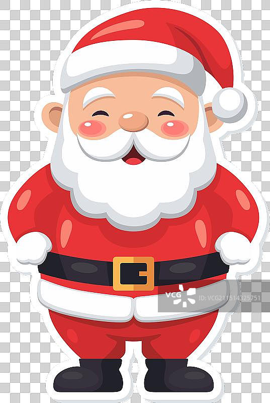 扁平风格微笑圣诞老人肖像图片素材