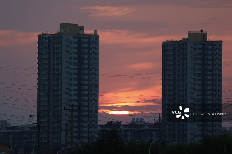 城市落日图片素材