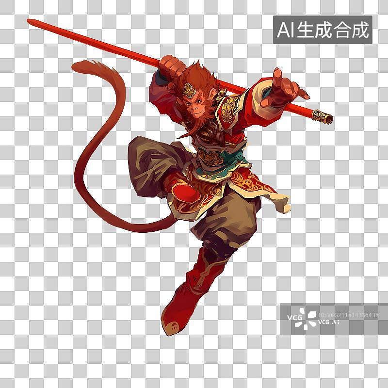 【AI数字艺术】西游记孙悟空厚涂角色图片素材