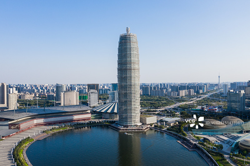 郑州大玉米CBD近景航拍图大玉米特写图片素材