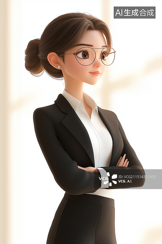 【AI数字艺术】一个穿商务装的商务美女精英图片素材