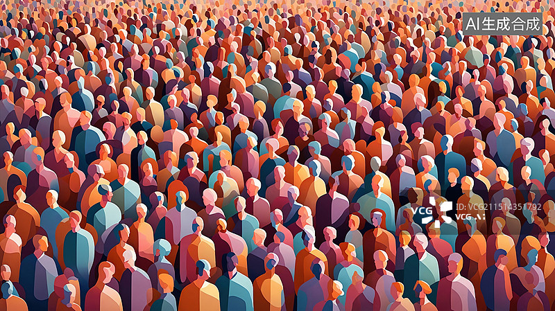 【AI数字艺术】人群涌动图片素材