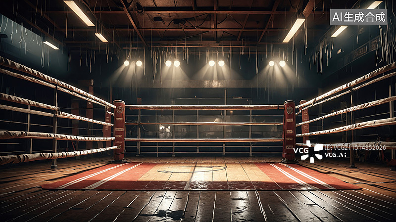 【AI数字艺术】拳击场的寂静时刻图片素材