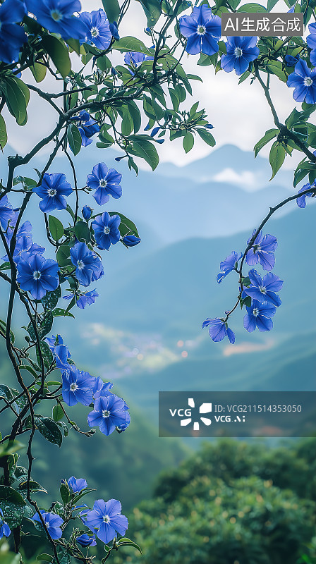 【AI数字艺术】紫藤萝花、紫色的花朵图片素材