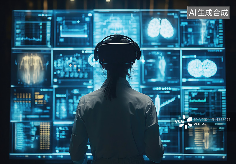 【AI数字艺术】带着AR眼睛研究人员图片素材