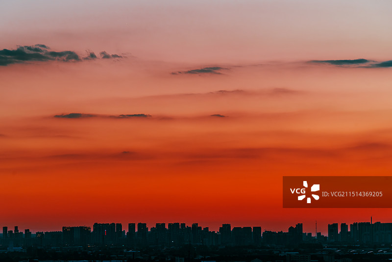 城市天际线，落日，晚霞图片素材