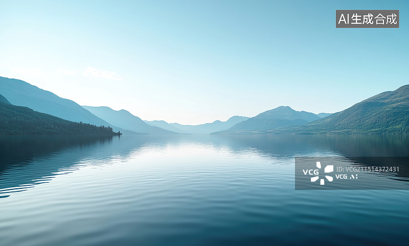 【AI数字艺术】宁静的湖泊图片素材