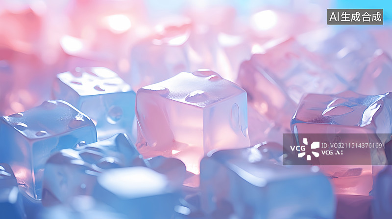 【AI数字艺术】多巴胺，彩色，冰块，软糖图片素材