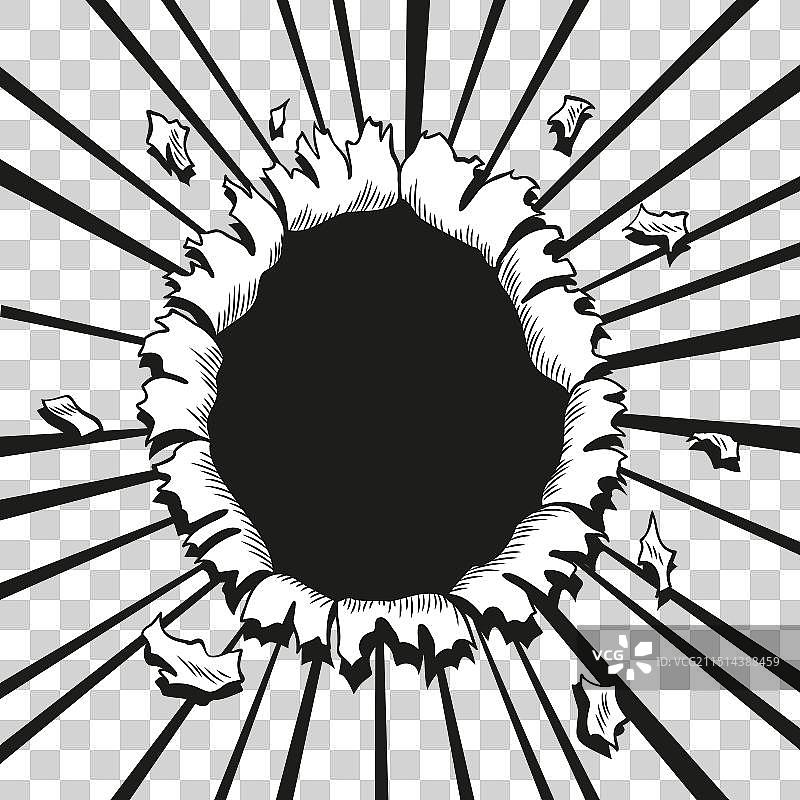 漫画书撕裂纸张效果图片素材