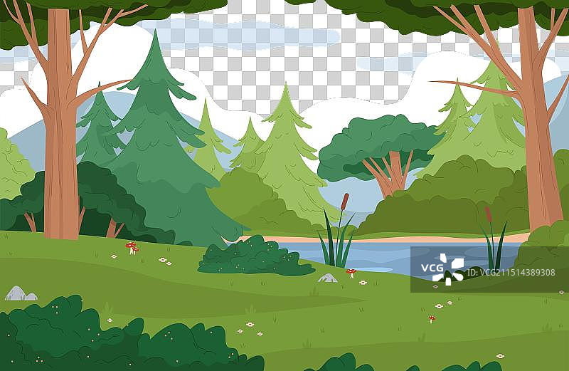 湖光山色森林风光图片素材