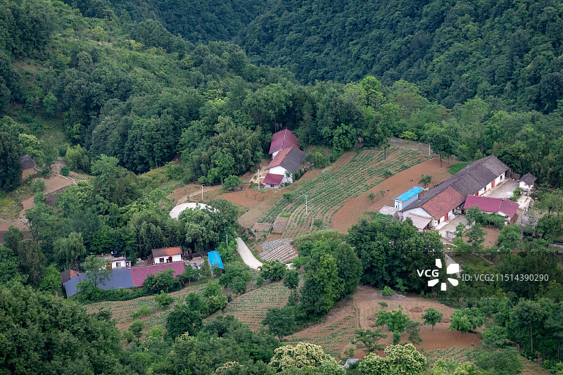 陕西省秦岭山区民居图片素材