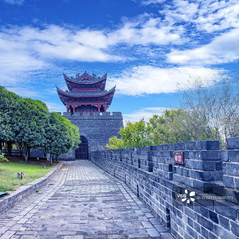 湖南岳阳市岳阳楼古城墙图片素材