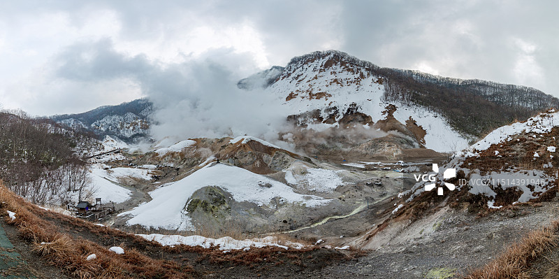 日本北海道登别地狱谷图片素材