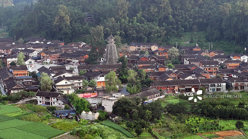 贵州江口：寨沙侗寨——绿水青山环抱，茂林修竹掩映的世外桃源古村图片素材