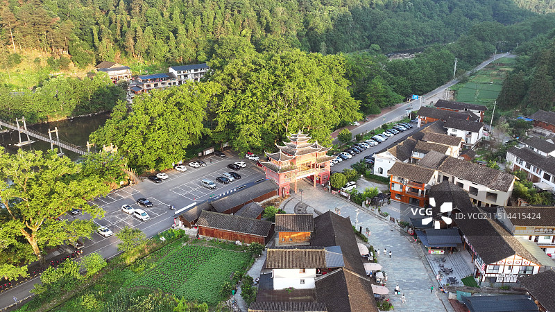 贵州江口：寨沙侗寨——绿水青山环抱，茂林修竹掩映的世外桃源古村图片素材