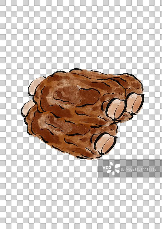 国潮风无锡美食插画元素-酱排骨图片素材