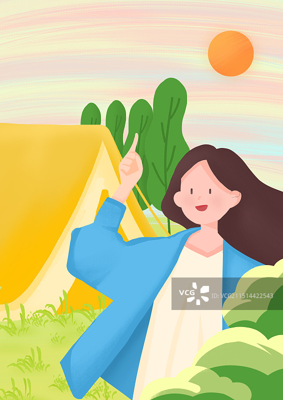 露营插画图片素材