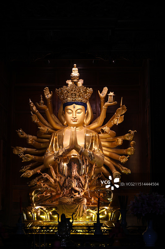 成都文殊院 菩萨像图片素材