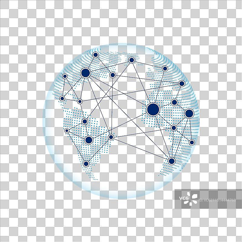 全球网络连接世界地图点图片素材